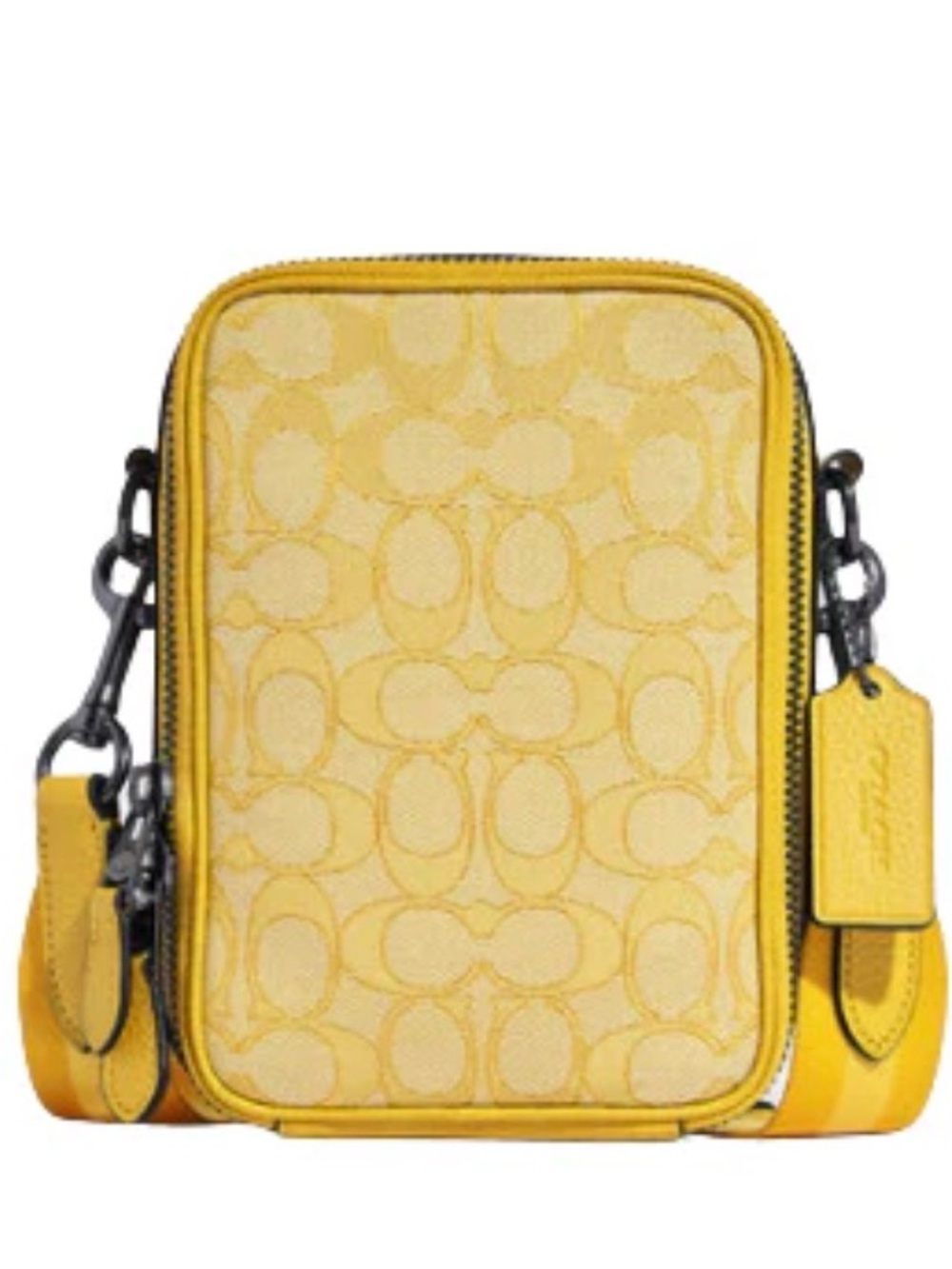 Coach Straton Yellow Signature Crossbody Pouch Crossbody UNISEX - Picture 3 of 11